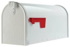 MAILBOX STD WHITE STL POST MNT