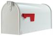 MAILBOX STD WHITE STL POST MNT