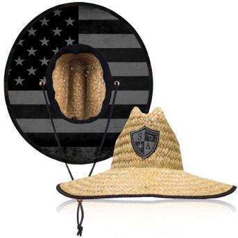 STRAW HAT/BLACKOUT AMERICAN FLAG