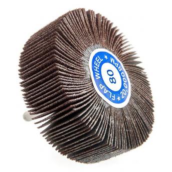 FLAP WHEEL, SHANK MOUNTED, 3"x1" - 80 GRIT