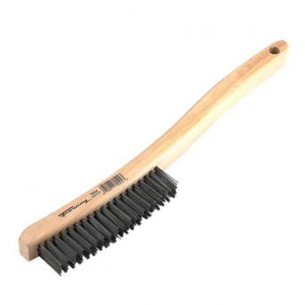 SCRATCH BRUSH WITH LONG HANDLE, CARBON, 3 x 19 ROWS