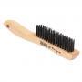 SCRATCH BRUSH WITH SHOE HANDLE, CARBON, 4 x 16 ROWS