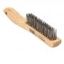 SCRATCH BRUSH WITH SHOE HANDLE, STAINLESS, 4 x 16 ROWS