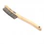 SCRATCH BRUSH WITH LONG HANDLE, STAINLESS, 3 x 19 ROWS