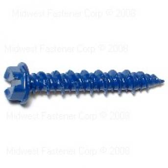 SLOTTED HEX MASONRY SCREWS 3/16 X 1-1/4 BLUR RUSPERT