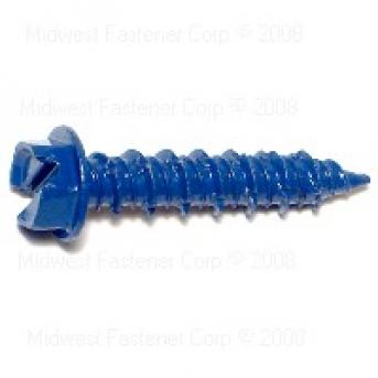 SLOTTED HEX MASONRY SCREWS 1/4 X 1-1/4 BLUE RUSPERT