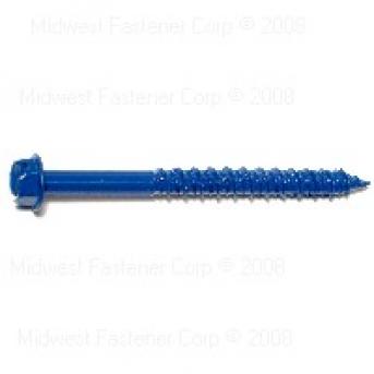 SLOTTED HEX MASONRY SCREWS 1/4 X 2-3/4 BLUE RUSPERT