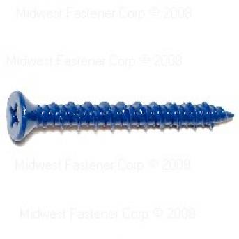 PHILLIPS FLAT MASONRY SCREWS 3/16 X 1-3/4 BLUE RUSPERT