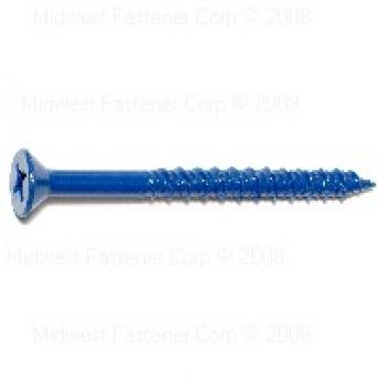 PHILLIPS FLAT MASONRY SCREWS 1/4 X 2-3/4 BLUE RUSPER