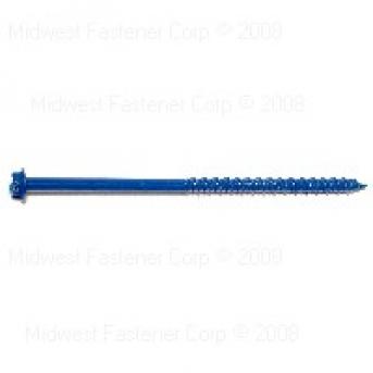 SLOTTED HEX MASONRY SCREWS 3/16 X 4 BLUE RUSPERT