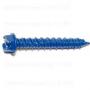 SLOTTED HEX MASONRY SCREWS 1/4 X 1-3/4 BLUE RUSPERT