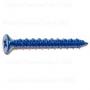 PHILLIPS FLAT MASONRY SCREWS 3/16 X 1-3/4 BLUE RUSPERT