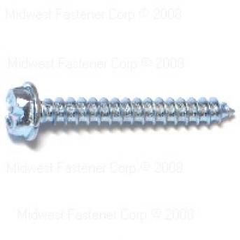 SLOTTED HEX WASHER SHEET METAL SCREWS 8 X 1-1/4 ZINC