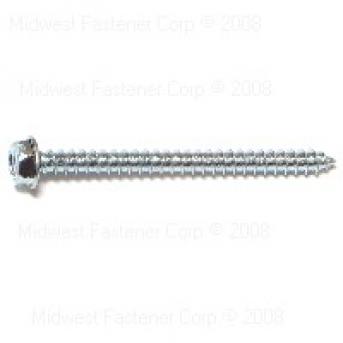 SLOTTED HEX WASHER SHEET METAL SCREWS 8 X 2 ZINC